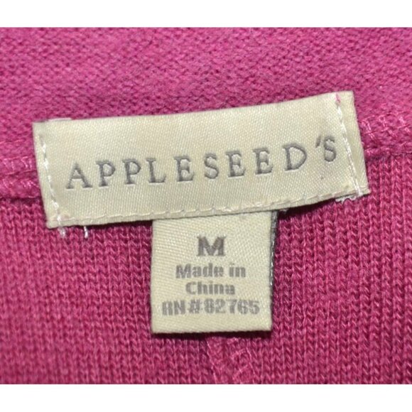 Appleseed's Ladies M Plum Purple 100% Wool Sweater Jacket Button Up Warm Career - Picture 9 of 11
